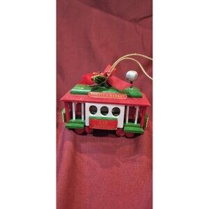 Vintage San Francisco Wood Trolley Cable Car Christmas Ornament Powell & Market